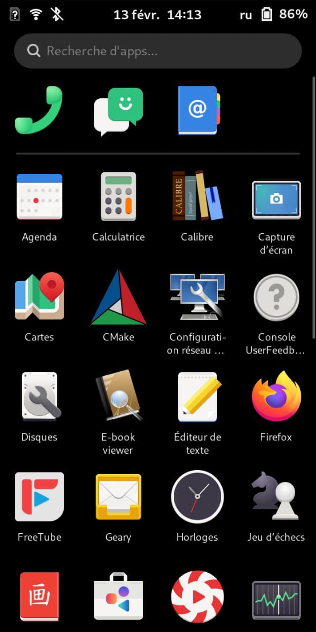 Phosh Desktop & Application tray